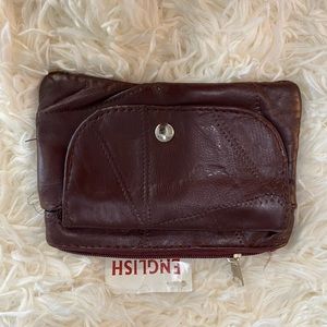 Red leather pouch